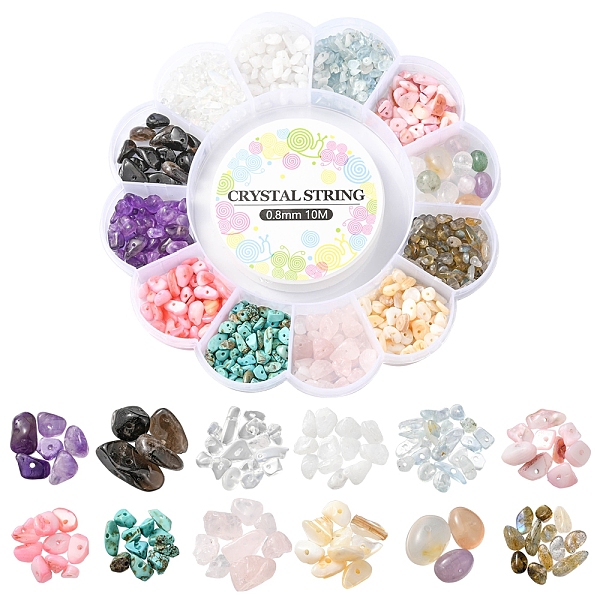 

PandaHall DIY Gemstone Bracelet Making Kit, Including Natural & Synthetic Mixed Gemstone Chips & Shell Beads, Elastic Thread, Beads...