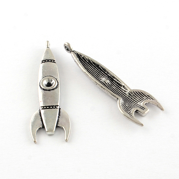 

PandaHall Rocket Tibetan Style Alloy Pendant Rhinestone Cabochon Settings, Cadmium Free & Lead Free, Antique Silver, 50x15x2.5mm, Hole: 2mm...