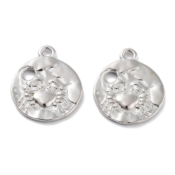 

PandaHall Rhodium Plated 925 Sterling Silver Pendant, Flat Round with Crab, Real Platinum Plated, 16x14x1mm, Hole: 1.5mm Sterling Silver...