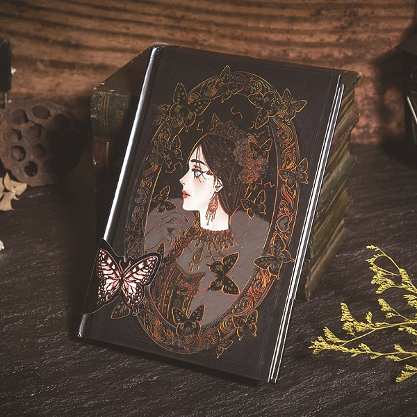 

PandaHall Retro Goth Paper Notebooks, with Color Printing Inner Page, for Diary, Notes and Alumni Book, Rectangle with Girls Pattern...