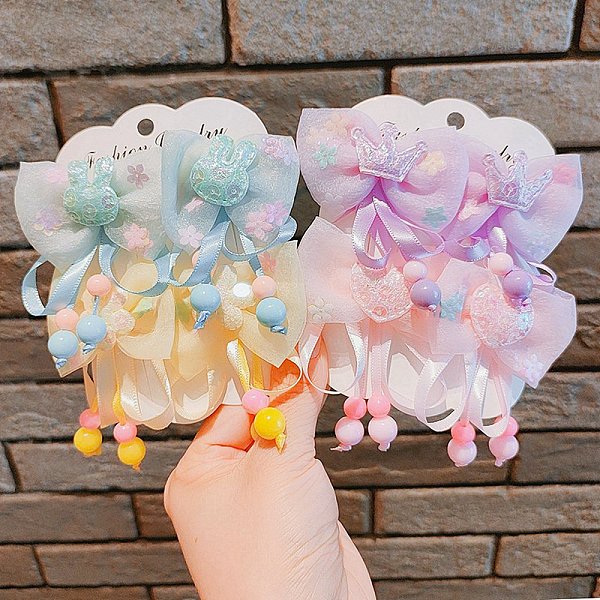 

PandaHall Random Styles Cloth Metallic Alligator Hair Clips, with Acrylic Beads, Flower, Children's Day Jewelry, Random Color..., Multicolor