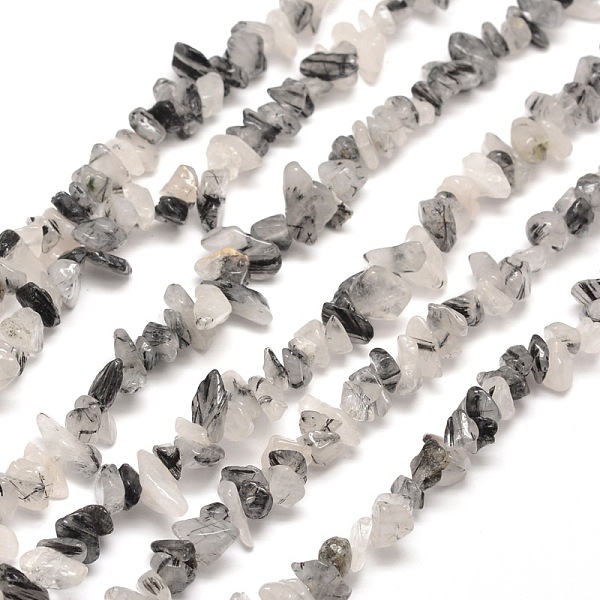 

PandaHall Natural Rutilated Quartz Chip Bead Strands, 5~8x5~8mm, Hole: 1mm, about 31.5 inch Rutilated Quartz Chip