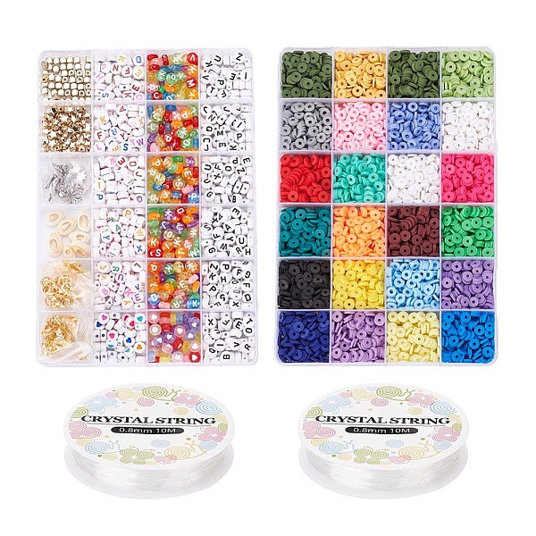 

PandaHall DIY Terracotta and Alphabet Beads Jewelry Making, Heart & Geometry Acrylic Beads, 18Pcs 9 Styles Tibetan Style Alloy Pendants..., Multicolor