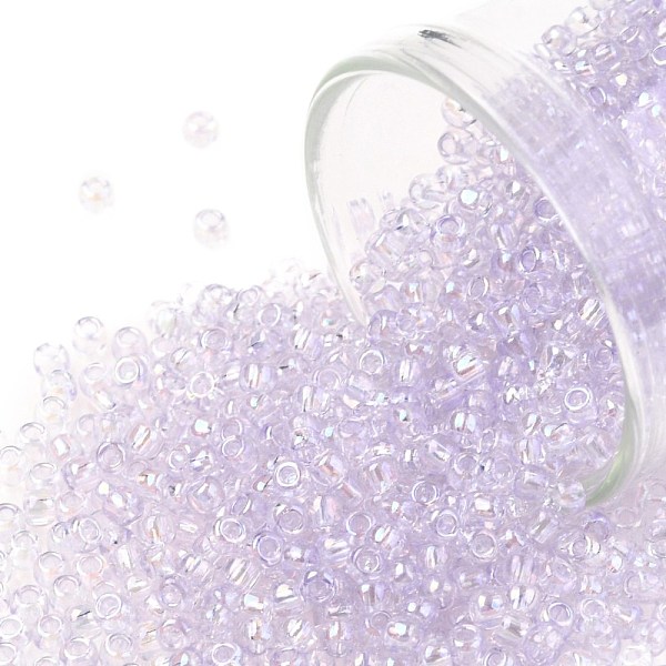 

PandaHall TOHO Round Seed Beads, Japanese Seed Beads, (477) Dyed AB Lavender Mist, 11/0, 2.2mm, Hole: 0.8mm, about 1110pcs/bottle..., Purple