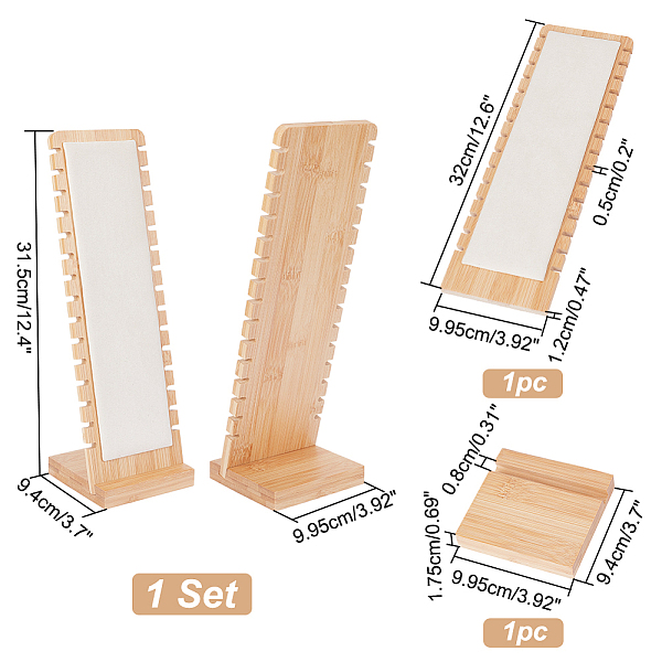 取り外し可能な木製スラント バック ネックレス ディスプレイ スタンド