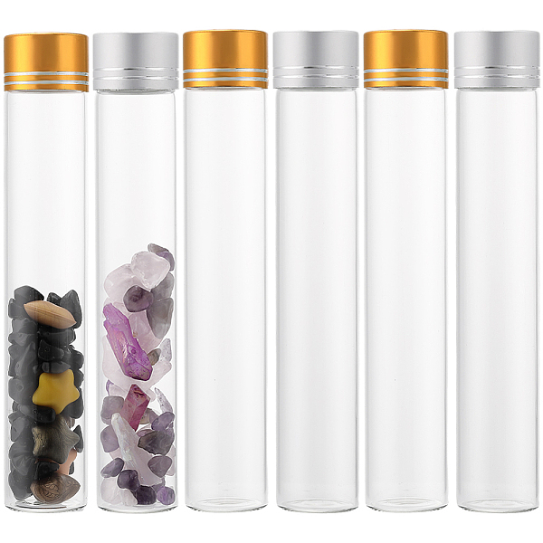 

PandaHall SUNNYCLUE 24Pcs Tiny jars 30ml Mini Glass Jars with Aluminum Screw caps Clear Jars Set Small Glass Vials Glass Bead Bottles Empty...