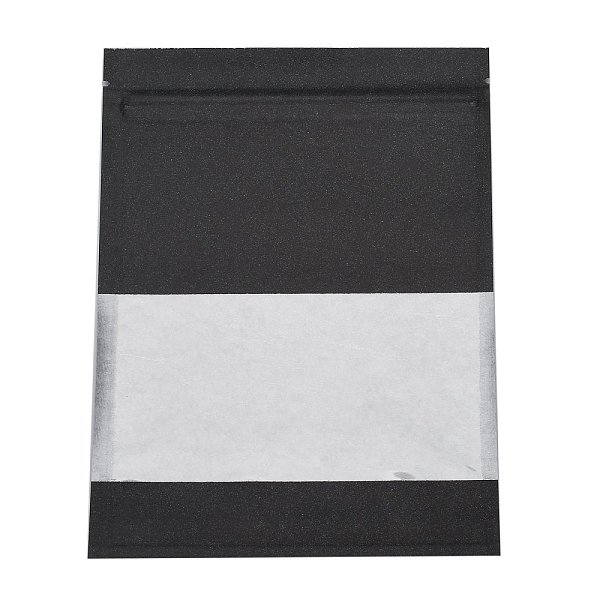 

PandaHall Kraft Paper Open Top Zip Lock Bags, Food Storage Bags, Sealable Pouches, for Storage Packaging, with Tear Notches, Rectangle..., Black
