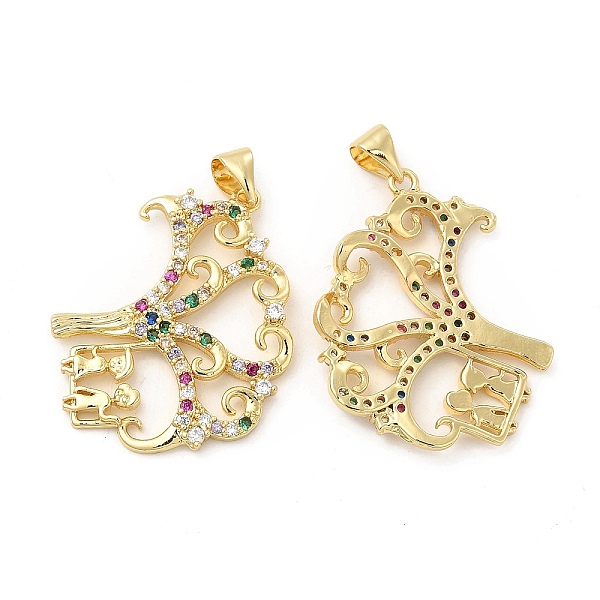 

PandaHall Brass Micro Pave Cubic Zirconia Pendants, Tree with Lover Charm, Light Gold, 29x22.5x3.5mm, Hole: 5x3.5mm Brass+Cubic Zirconia...