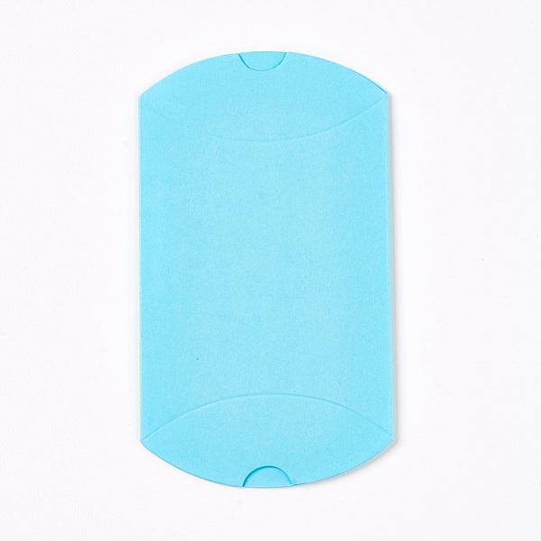 

PandaHall Kraft Paper Wedding Favor Gift Boxes, Pillow, Deep Sky Blue, 6.5x9x2.5cm Paper Pillow