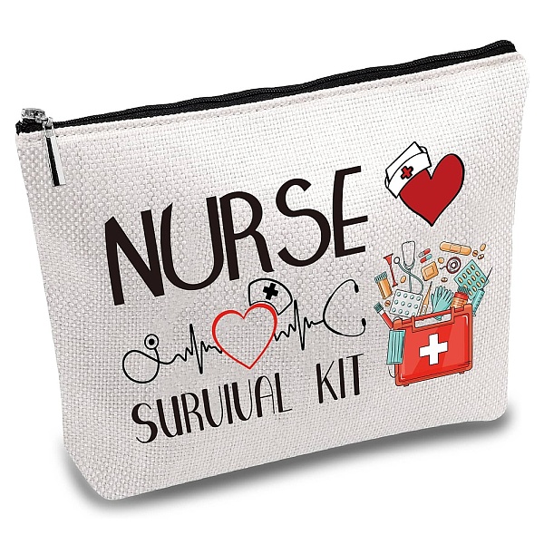 

PandaHall Custom Polycotton Canvas Stroage Bags, Metal Zipper Pouches, Rectangle, Word, 18x25cm Polycotton Word