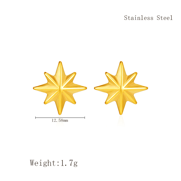 シンプルなステンレススチールの幾何学的な星のスタッドピアス