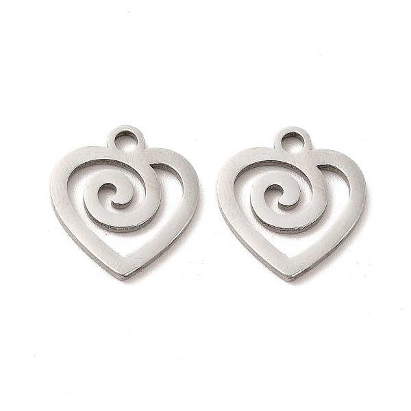

PandaHall 304 Stainless Steel Pendants, Heart Charm, Stainless Steel Color, 15x13.5x1.5mm, Hole: 2mm 304 Stainless Steel Heart