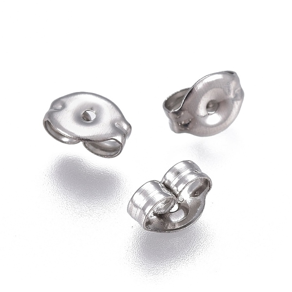 

PandaHall 304 Stainless Steel Ear Nuts, Friction Earring Backs for Stud Earrings, Stainless Steel Color, 6x4.5x3mm, Hole: 0.8mm 304...