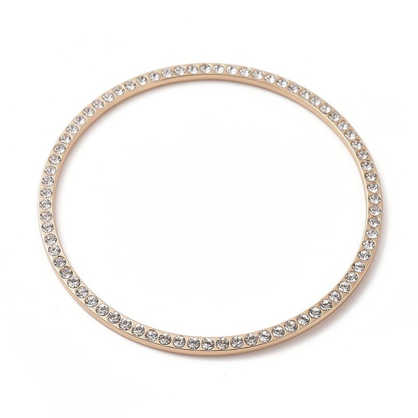 

PandaHall Alloy Rhinestone Bag Handle, Ring, Crystal, for Bag Handles Replacement Accessories, Light Gold, 91.5x3.5mm, Inner Diameter..., Clear
