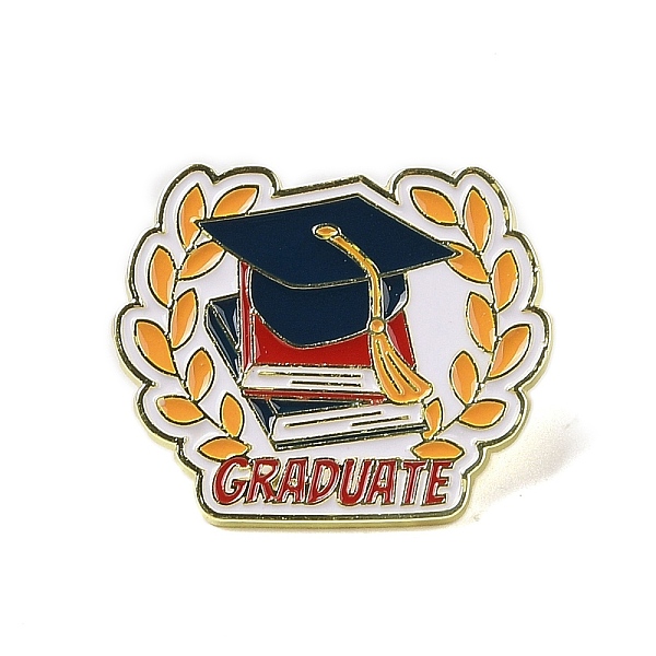 

PandaHall Graduation Theme Zinc Alloy Brooches, Enamel Pins, Hat, Golden, 25.5x30.5x1.5mm Alloy+Enamel Hat