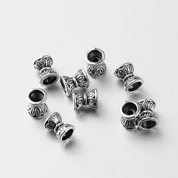

PandaHall Tibetan Style Alloy Double Sided Bead Cones, Bicone, Antique Silver, 6.5x5mm, Hole: 1.5~3.5mm Alloy