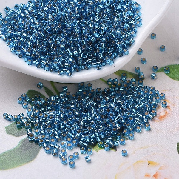 

PandaHall MIYUKI Delica Beads Small, Cylinder, Japanese Seed Beads, 15/0, (DBS0149) Silver Lined Capri Blue, 1.1x1.3mm, Hole: 0.7mm, about..., Cyan
