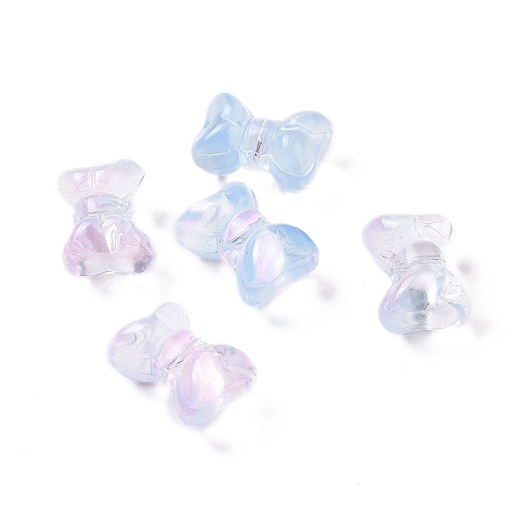 

PandaHall Transparent Spray Painted Glass Beads, Bowknot, Cornflower Blue, 10x14x8mm, Hole: 1mm Glass Bowknot