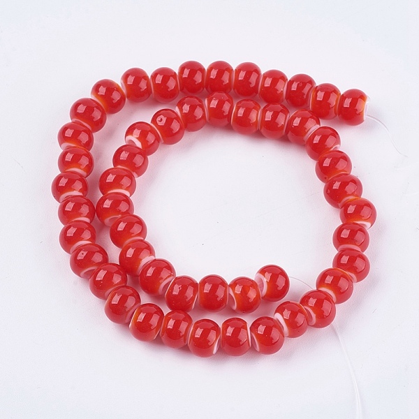 

PandaHall Lampwork Beads, Rondelle, Red, 8~8.5x6.5~7mm, Hole: 3mm Lampwork Rondelle Red