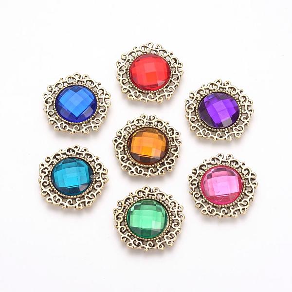 

PandaHall Alloy Rhinestone Flat Back Cabochons, with Acrylic Rhinestone, Pentagon, Antique Golden, Mixed Color, 24x24x4mm Acrylic Rhinestone..., Multicolor