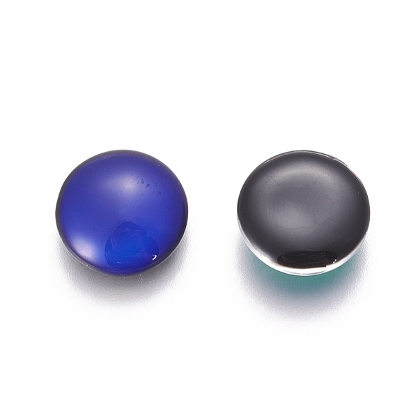 

PandaHall Glass Cabochons(Color will Change with Different Temperature), Mood Cabochons, Half Round, Colorful, 14x5mm Glass Half Round