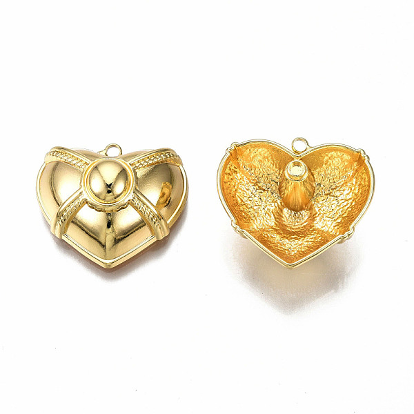 

PandaHall Rack Plating Alloy Pendants, Cadmium Free & Lead Free, Heart, Light Gold, 21x24x9.5mm, Hole: 1.8mm Alloy Heart
