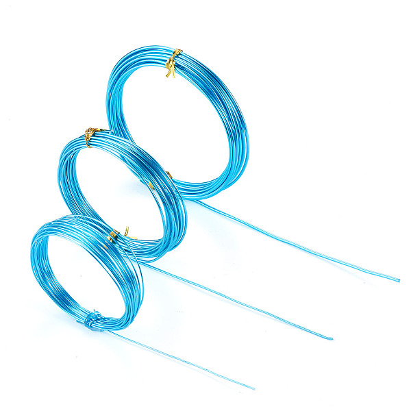 3 Rolls 3 Styles Round Aluminum Wire