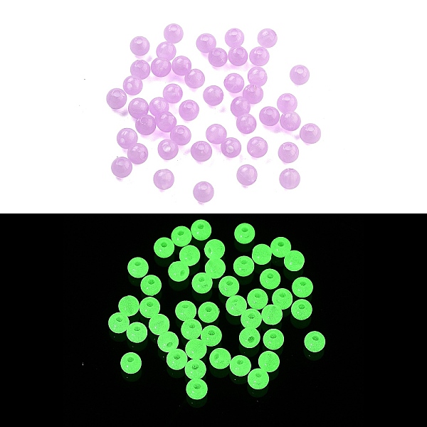 

PandaHall Opaque Luminous Acrylic Beads, Glow in the Dark Beads, Round, Medium Orchid, 4mm, Hole: 1mm, about 16666pcs/500g Acrylic Round