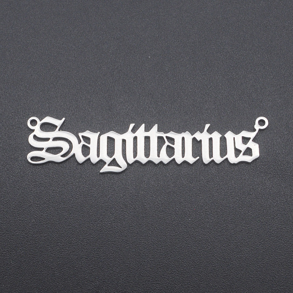 

PandaHall 201 Stainless Steel Links, Twelve Constellations, Old English, Laser Cut, Sagittarius, 9x43x1mm, Hole: 1.2mm 201 Stainless Steel...