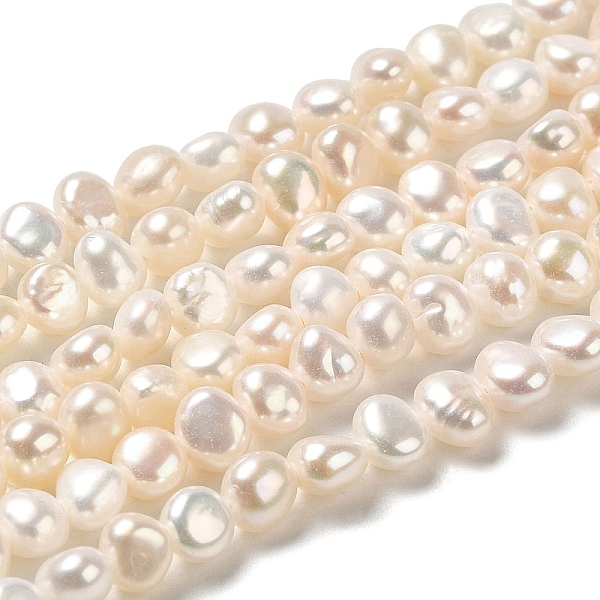 

PandaHall Natural Cultured Freshwater Pearl Beads Strands, Two Sides Polished, Grade 7A, PapayaWhip, 4x4~4.5x3~3.5mm, Hole: 0.5mm, about..., Orange