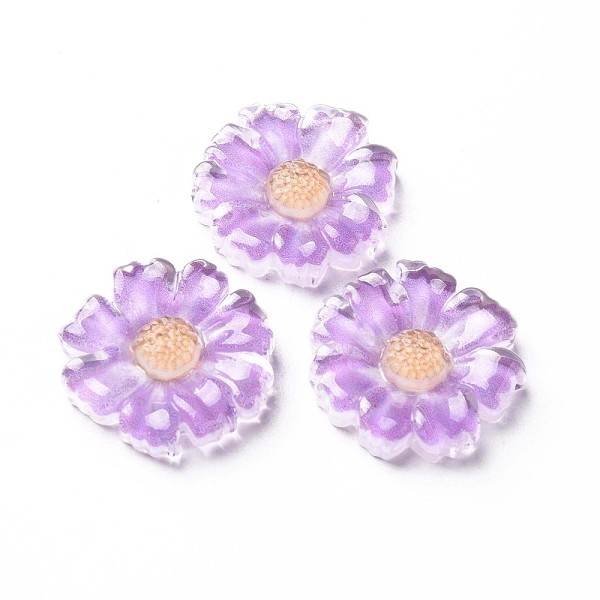 

PandaHall Transparent Epoxy Resin Cabochons, Flower, Violet, 20x21x4.5mm Epoxy Resin Flower Purple