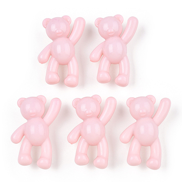 

PandaHall Opaque Acrylic Pendants, Bear, Pink, 37x28x13mm, Hole: 2.5mm Acrylic Bear Pink