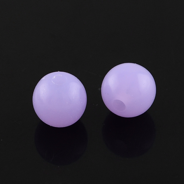 

PandaHall Fluorescent Acrylic Beads, Round, Lilac, 8mm, Hole: 1.5mm, about 1700pcs/500g Acrylic Round Purple