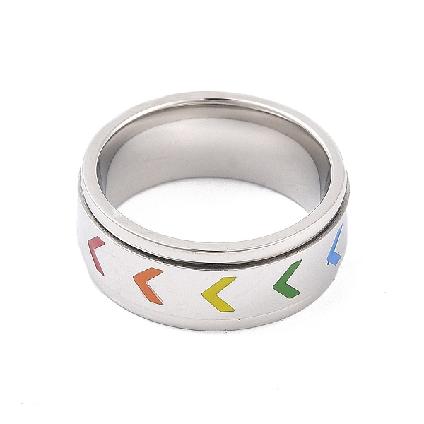 

PandaHall 304 Stainless Steel Rainbow Heart Spinner Ring, Gay Lesbians Band Rings for Unisex, Stainless Steel Color, 8mm, Inner Diameter...