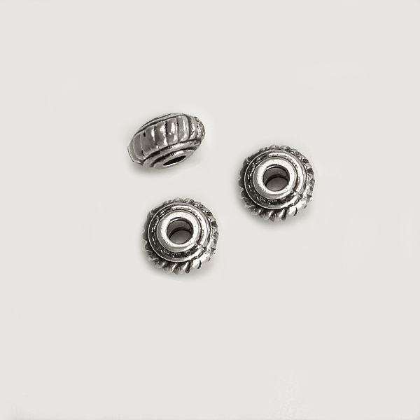 

PandaHall Tibetan Style Alloy Beads, Rondelle, Cadmium Free & Nickel Free & Lead Free, Antique Silver, 4.5x2.5mm, Hole: 1mm Alloy Rondelle