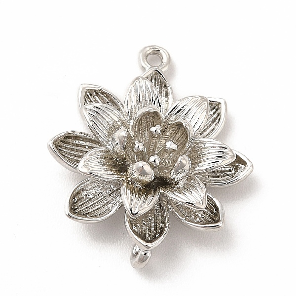 

PandaHall Brass Connector Charms, 3D Flower Links, Platinum, 19.5x17x5.5mm, Hole: 1mm and 1.2mm Brass Flower