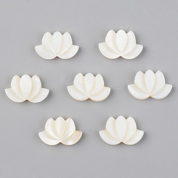 

PandaHall Natural Freshwater Shell Beads, Half Drilled, Lotus Flower, Seashell Color, 11~12x17.5x3mm, Hole: 1mm Freshwater Shell Flower