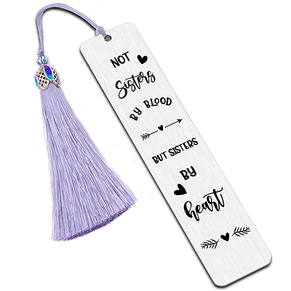 

PandaHall FINGERINSPIRE Sister Gifts Bookmark - Not Sisters By Blood But Sisters By Heart Stainless Steel Bookmarks with Tassel & Gift Box...