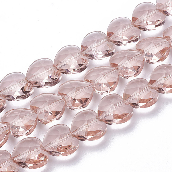 

PandaHall Transparent Glass Beads, Faceted, Heart, Dark Salmon, 14x14x8.5mm, Hole: 1mm Glass Heart Red