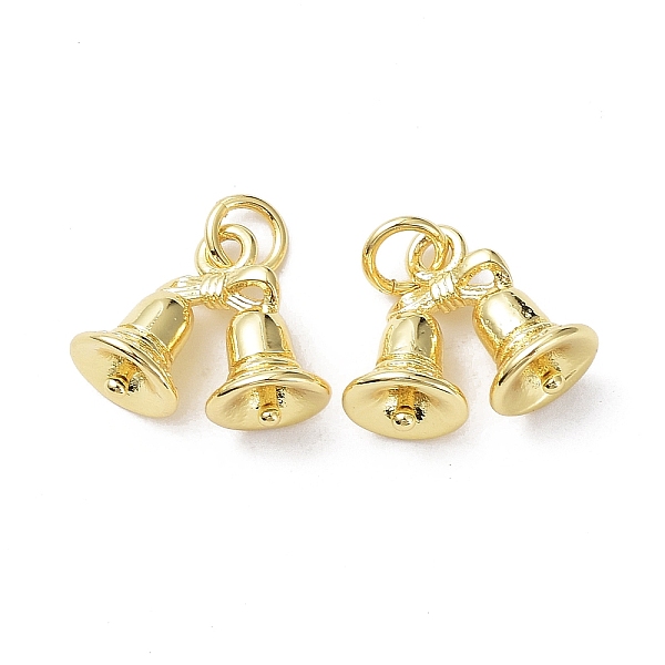 

PandaHall Christmas Rack Plating Brass Charms, with Jump Ring, Cadmium Free & Lead Free, Christmas Bell Charm, Real 18K Gold Plated...