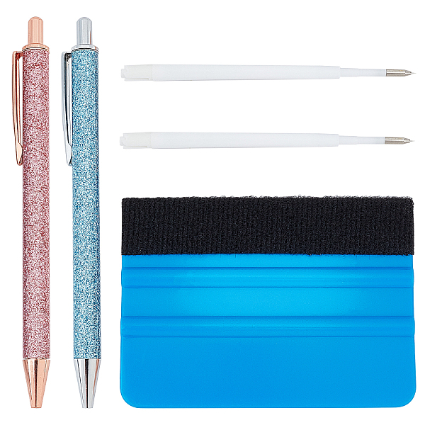 PandaHall GORGECRAFT 2PCS Precision Pin Pen Set Craft Vinyl Weeding Tools Retractable Air Pin Pen Wrap Installation Kit with 2 Refills for...