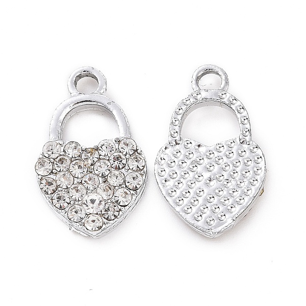 

PandaHall Alloy Crystal Rhinestone Pendants, Heart Charms, Platinum, 17x10x2.8mm, Hole: 2mm Alloy+Rhinestone Heart Clear