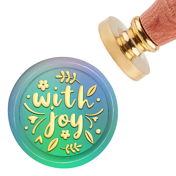 

PandaHall CRASPIRE Wax Seal Stamp with Joy Sealing Wax Stamp 30mm Removable Brass Head Sealing Stamp with Wooden Handle for Birthday...