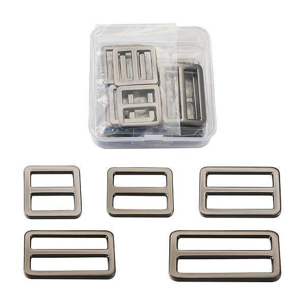 

PandaHall Zinc Alloy Buckles, for Strap Leathercraft Bag Belt, Rectangle, Mixed Color, 16pcs/box Alloy Rectangle
