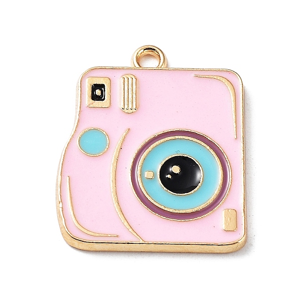 

PandaHall Alloy Enamel Pendants, Light Gold, Camera Charm, Pink, 22x18x1.5mm, Hole: 1.6mm Alloy+Enamel Others Pink
