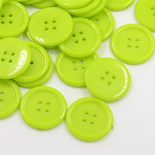 

PandaHall Acrylic Sewing Buttons, Plastic Shirt Buttons for Costume Design, 4-Hole, Dyed, Flat Round, Yellow Green, 25x3mm, Hole: 2mm...