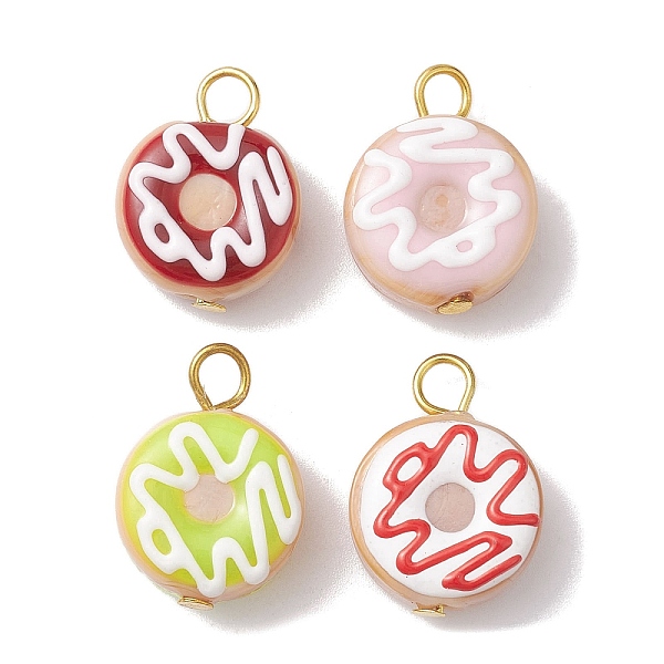 Lampwork Enamel Donut Pendant