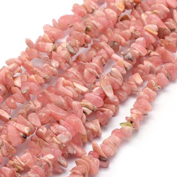 

PandaHall Natural Rhodochrosite Beads Strands, Chip, 3~5mm, Hole: 0.6mm, about 16 inch(40.6cm) Rhodochrosite Chip