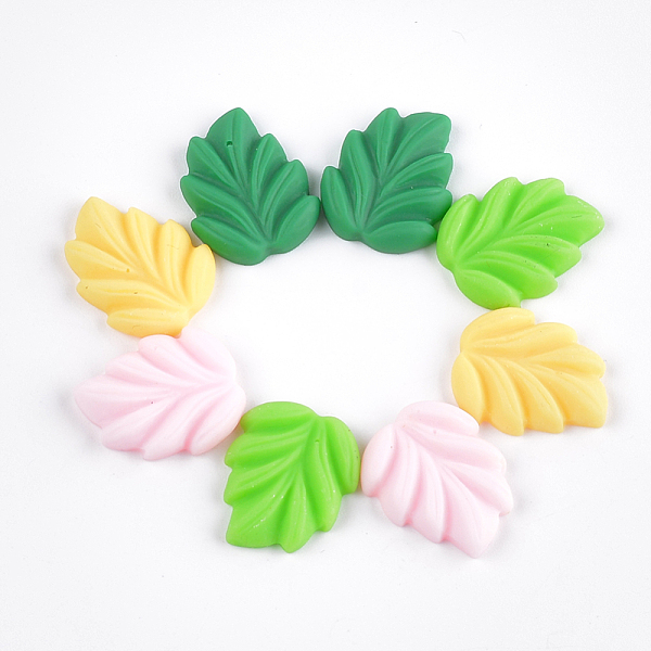 

PandaHall Resin Cabochons, Leaf, Mixed Color, 18x15x3mm Resin Leaf Multicolor