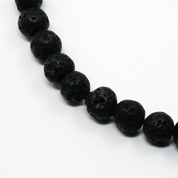Synthetic Lava Rock Round Bead Strands